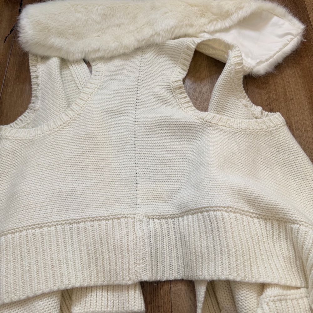 KAUFMAN FRANCO Fur Collar Cardigan Wool Blend Vest Size Small - Picture 13 of 15